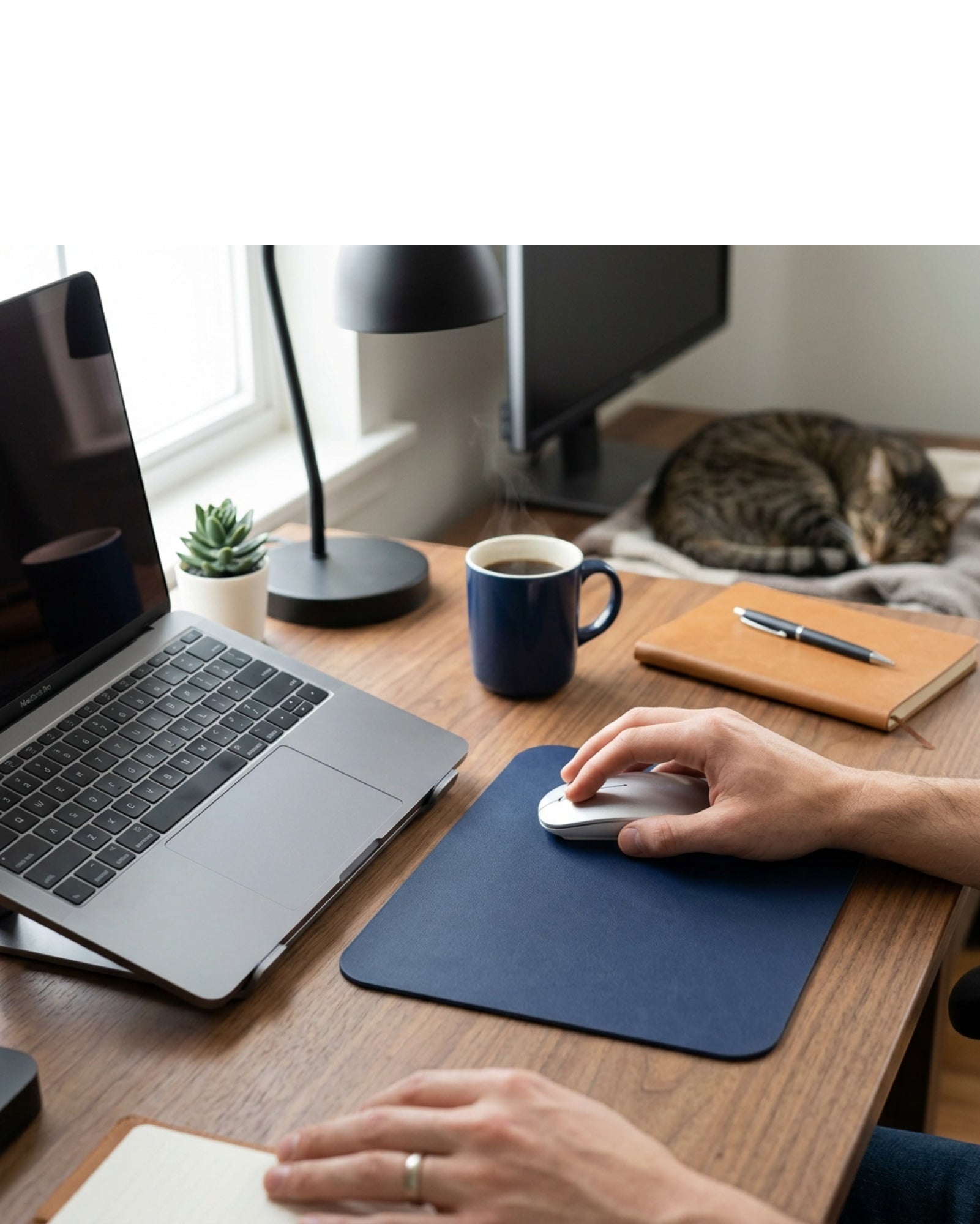 Laye Compact Mouse Pad Navy Smooth Surface 10 x 8 in
